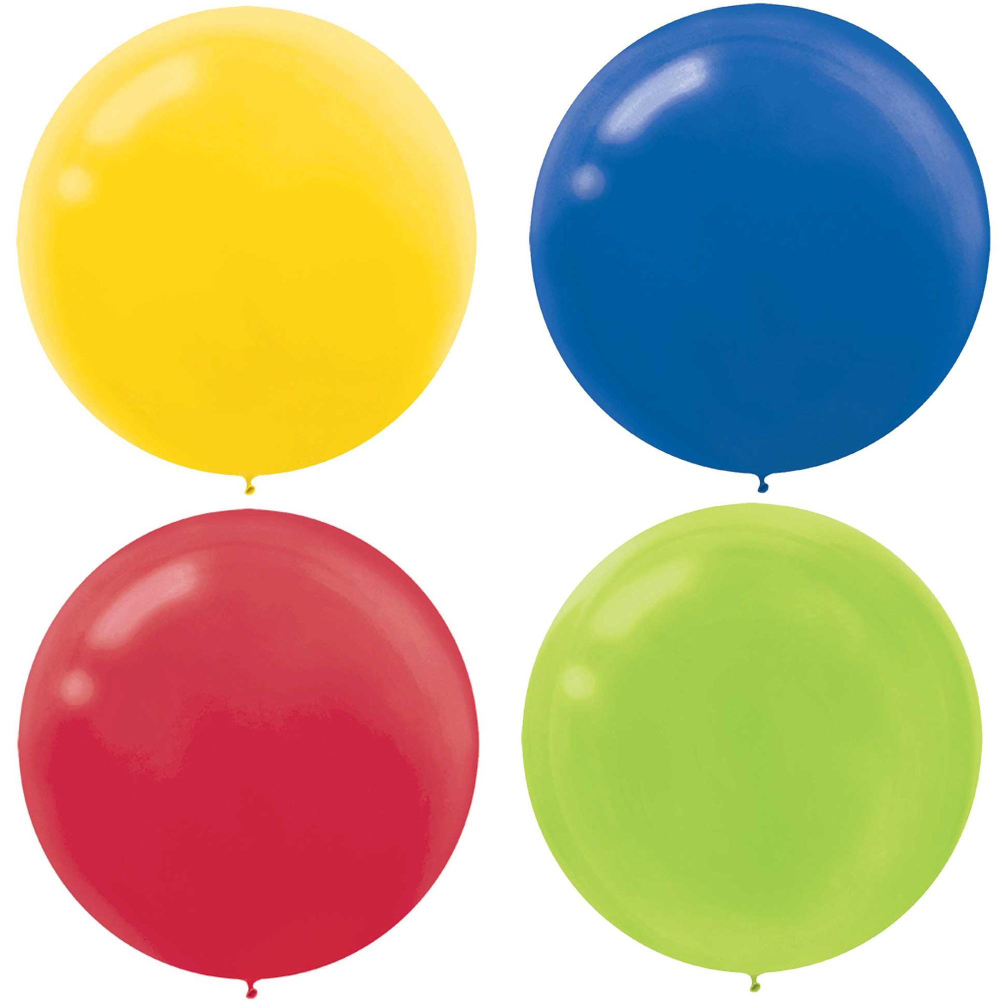 Assorted Latex Balloons 24in, 4pcs Balloons & Streamers - Party Centre