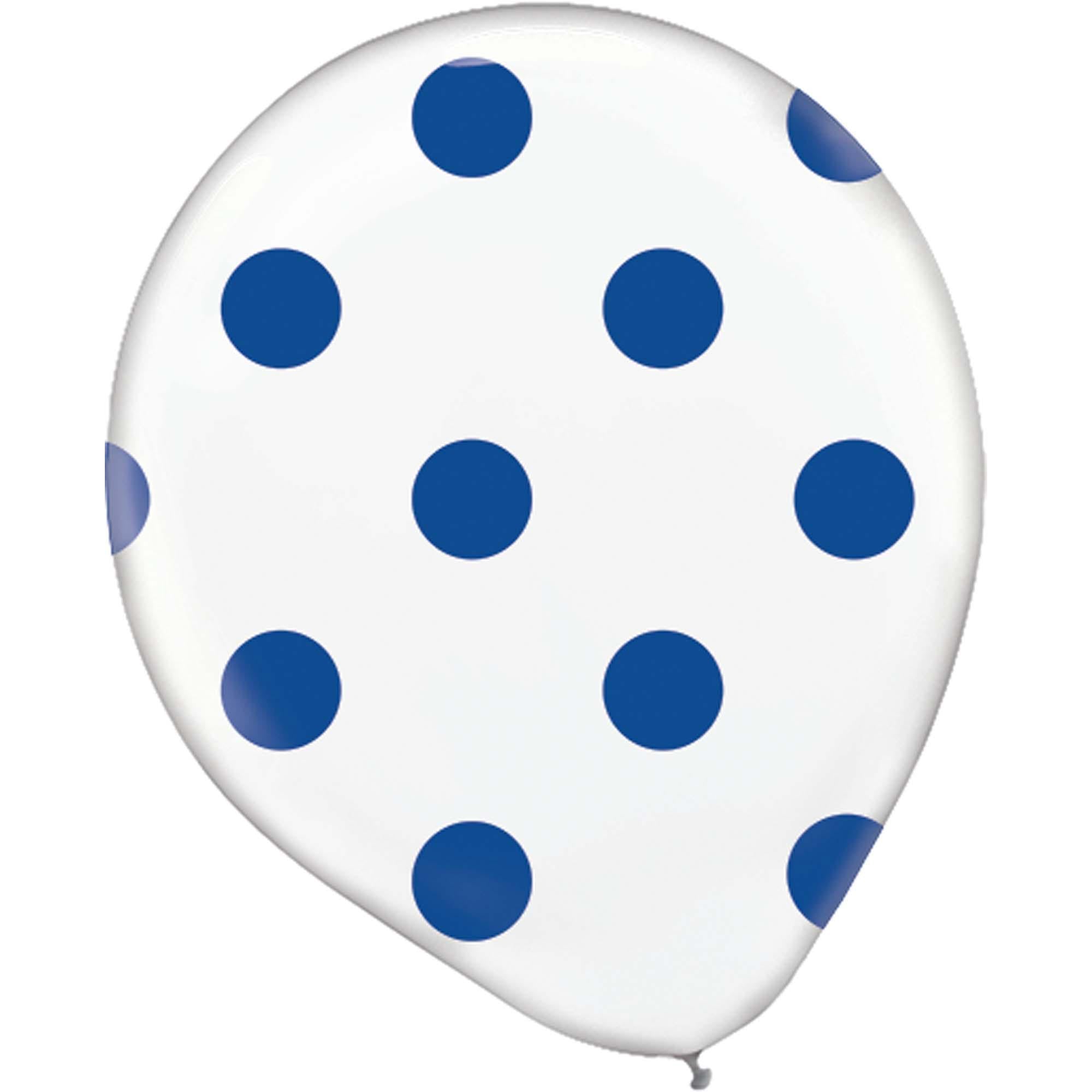 Bright Royal Blue Polka Dot Latex Balloon 20ct Balloons & Streamers - Party Centre