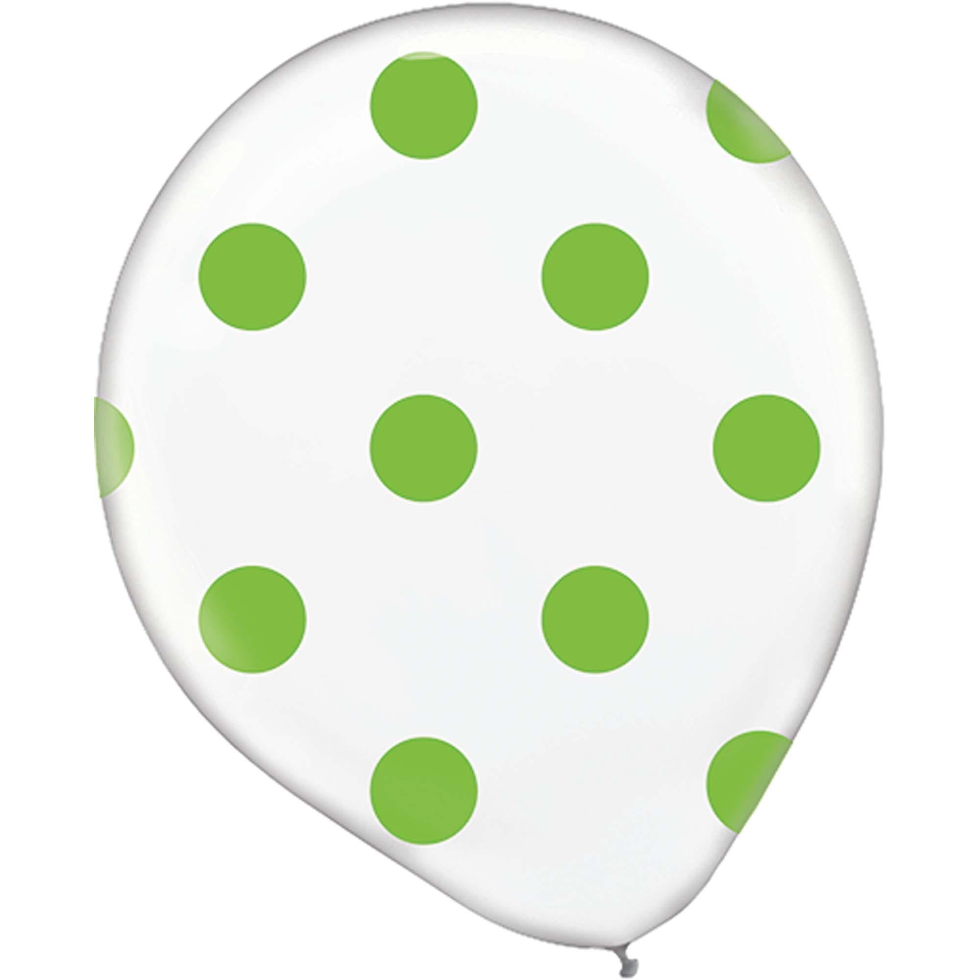 Kiwi Polka Dot Latex Balloon 20ct Balloons & Streamers - Party Centre