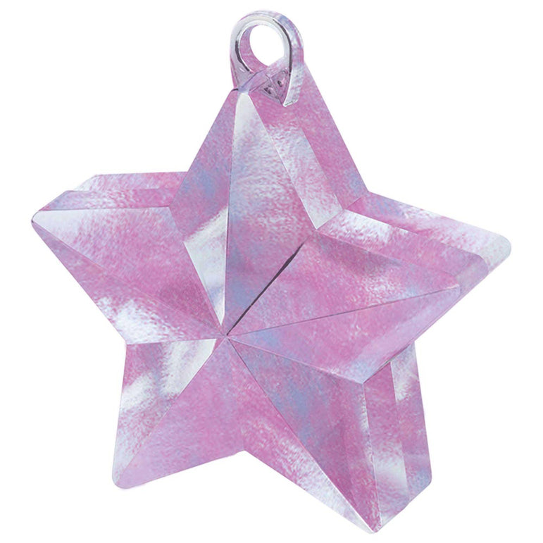 Iridescent Star Balloon Weight 6oz Balloons & Streamers - Party Centre