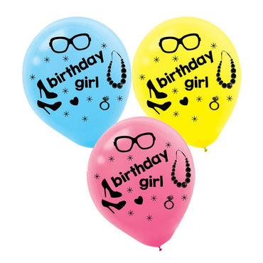 Barbie Latex Balloons 12in, 6pcs Balloons & Streamers - Party Centre