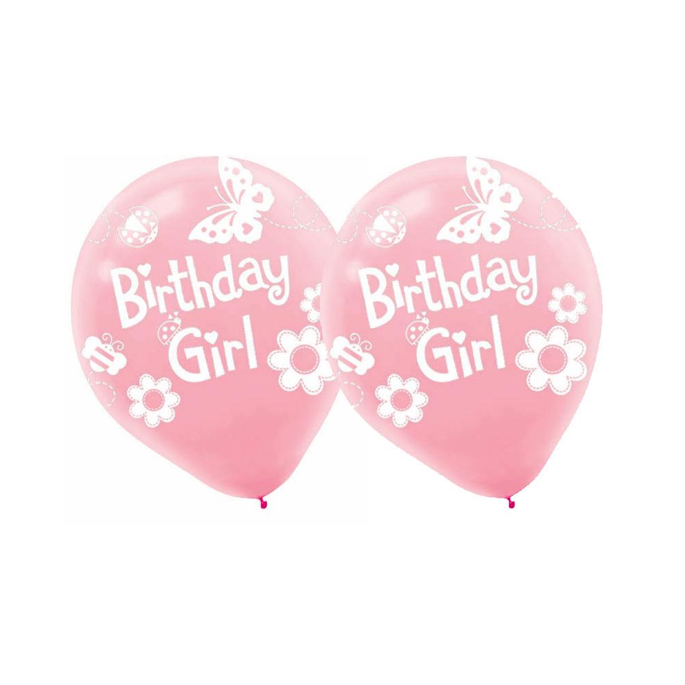 Garden Girl Latex Balloons 12in, 6pcs Balloons & Streamers - Party Centre
