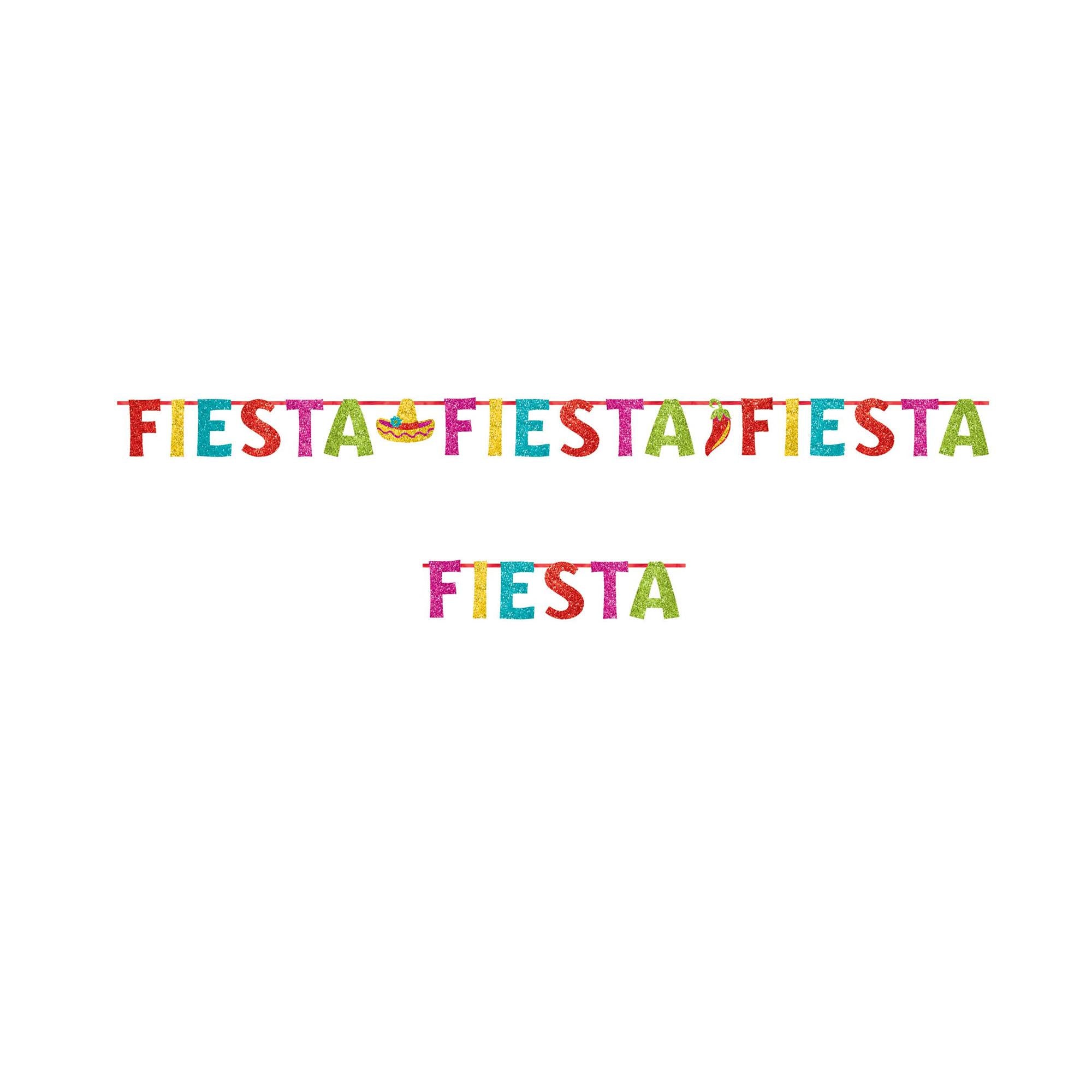 Fiesta Glitter Letter Banner Decorations - Party Centre