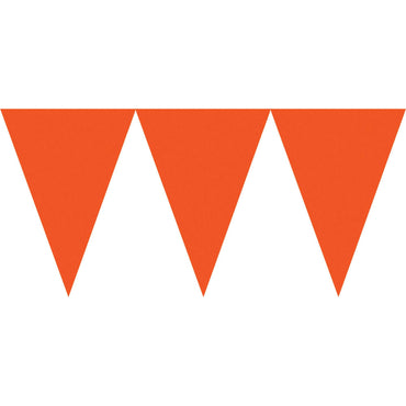 Orange Peel Paper Pennant Banner 15ft Decorations - Party Centre