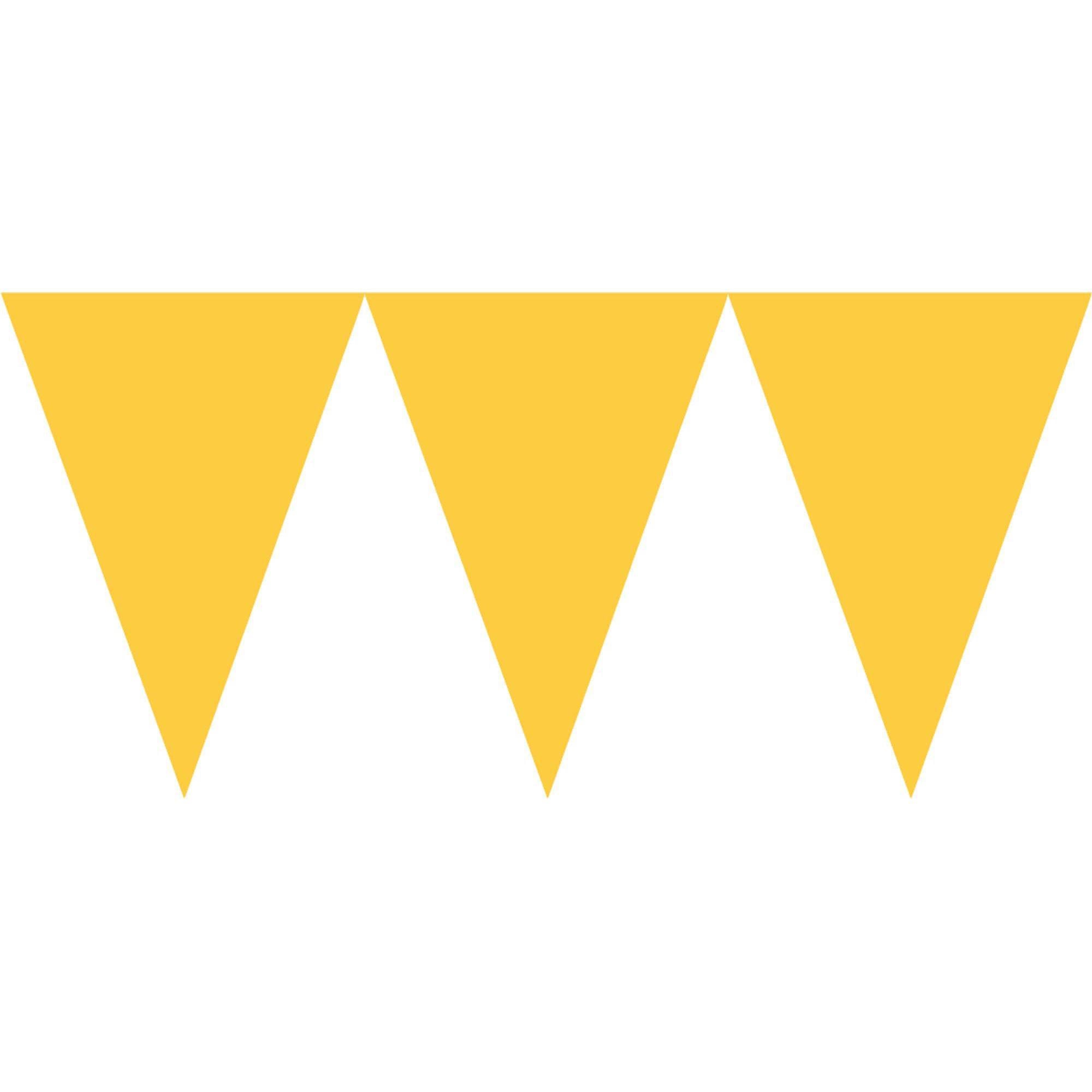 Yellow Paper Pennant Banner Decorations - Party Centre