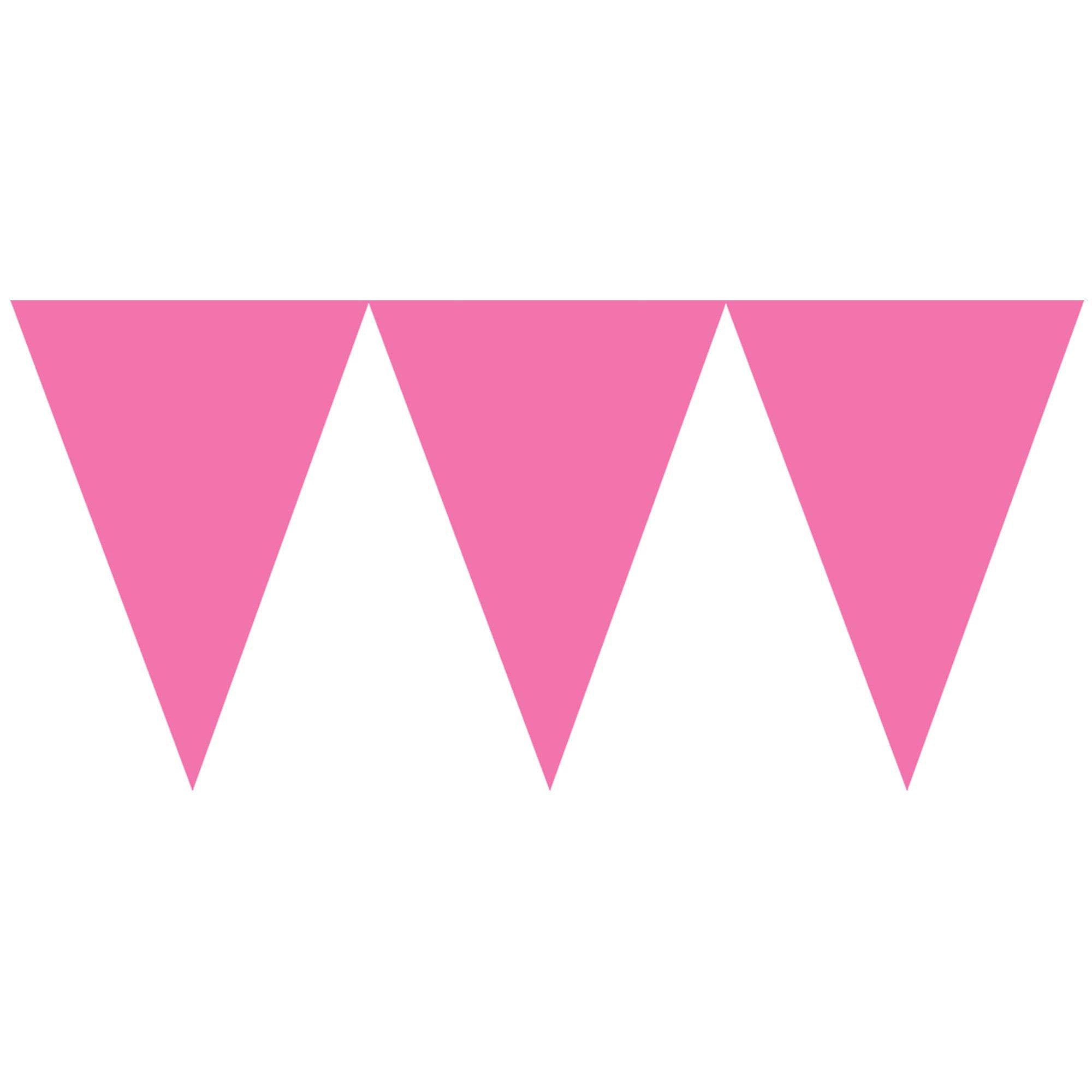 Bright Pink Pennant Banner Decorations - Party Centre