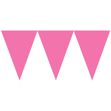 Bright Pink Pennant Banner Decorations - Party Centre