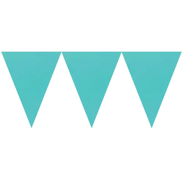 Robin's Egg Blue Paper Pennant Banner 15ft Decorations - Party Centre