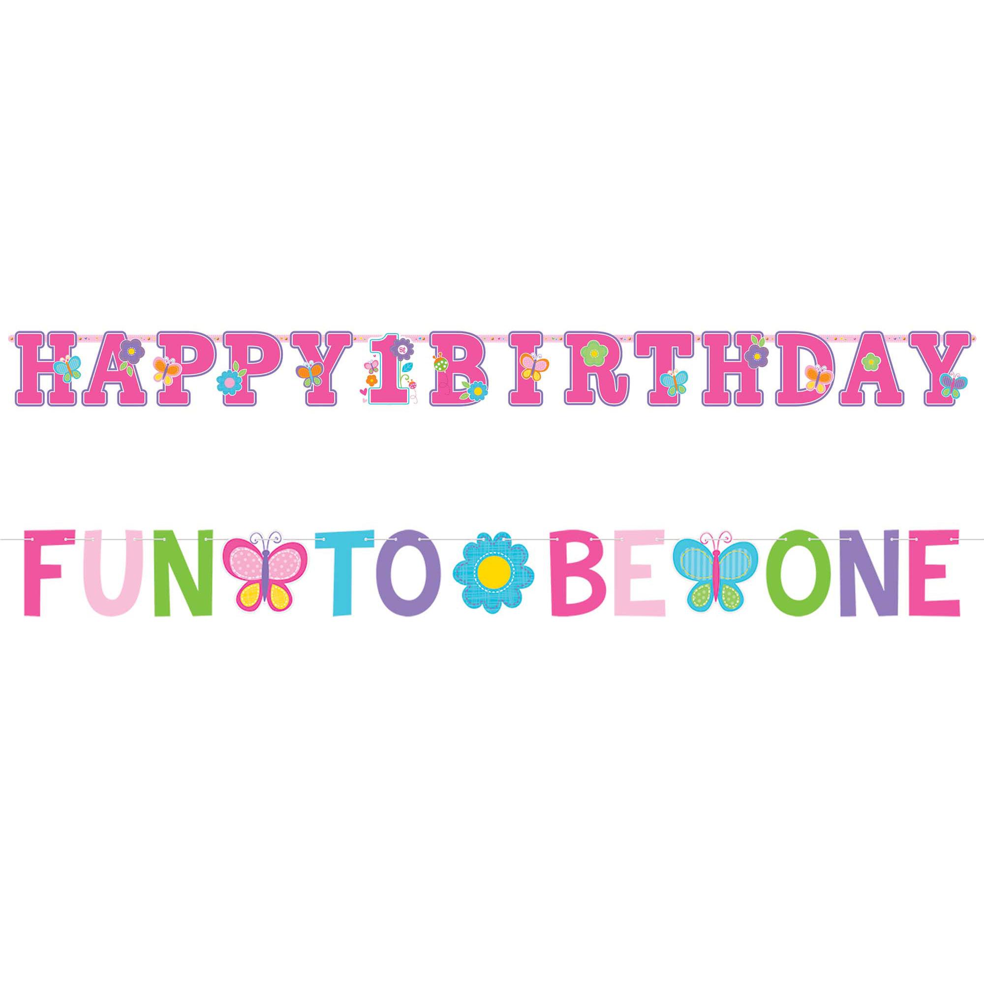 Sweet Birthday Girl Letter Banners Combination 2pcs Decorations - Party Centre