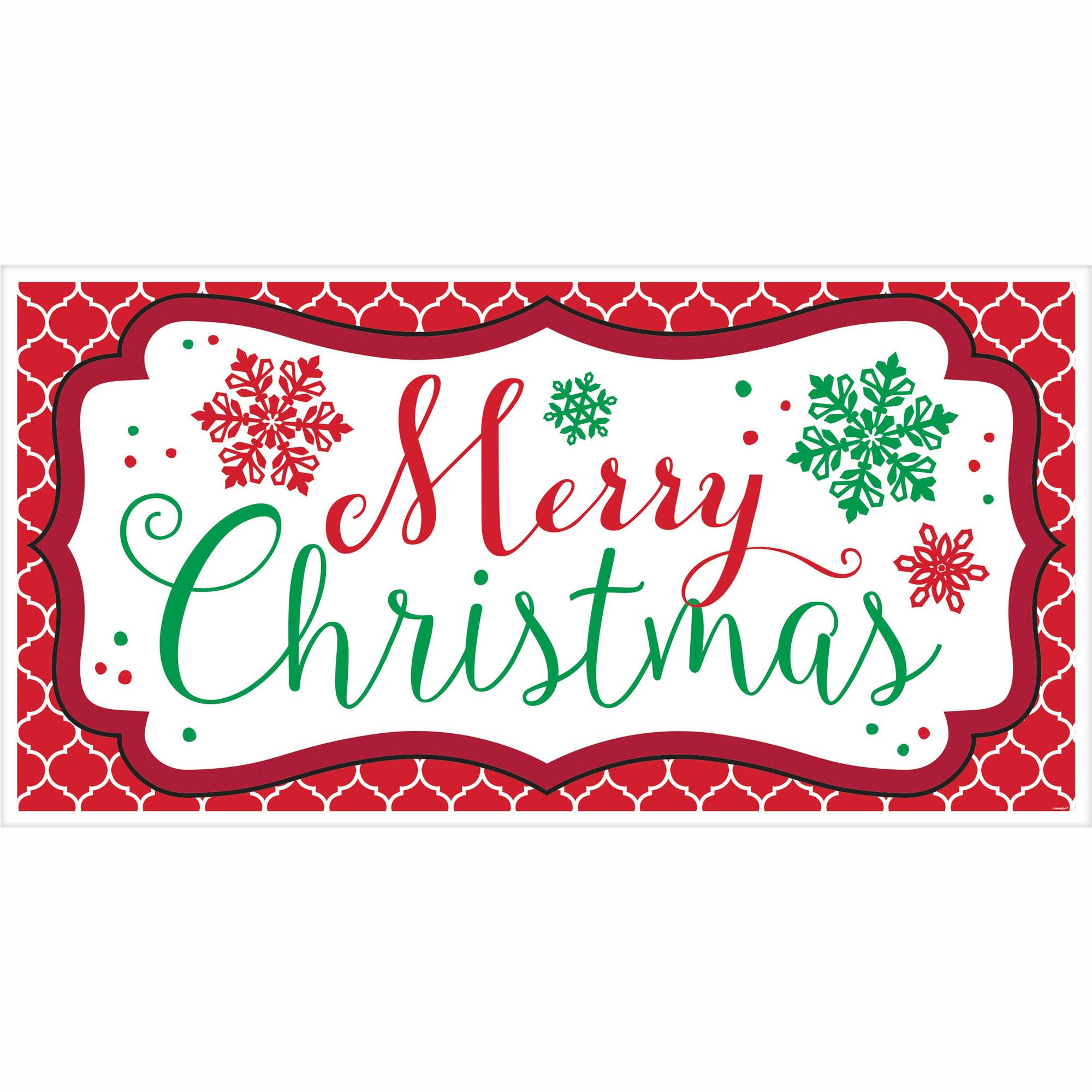 Merry Christmas Horizontal Banner Decorations - Party Centre