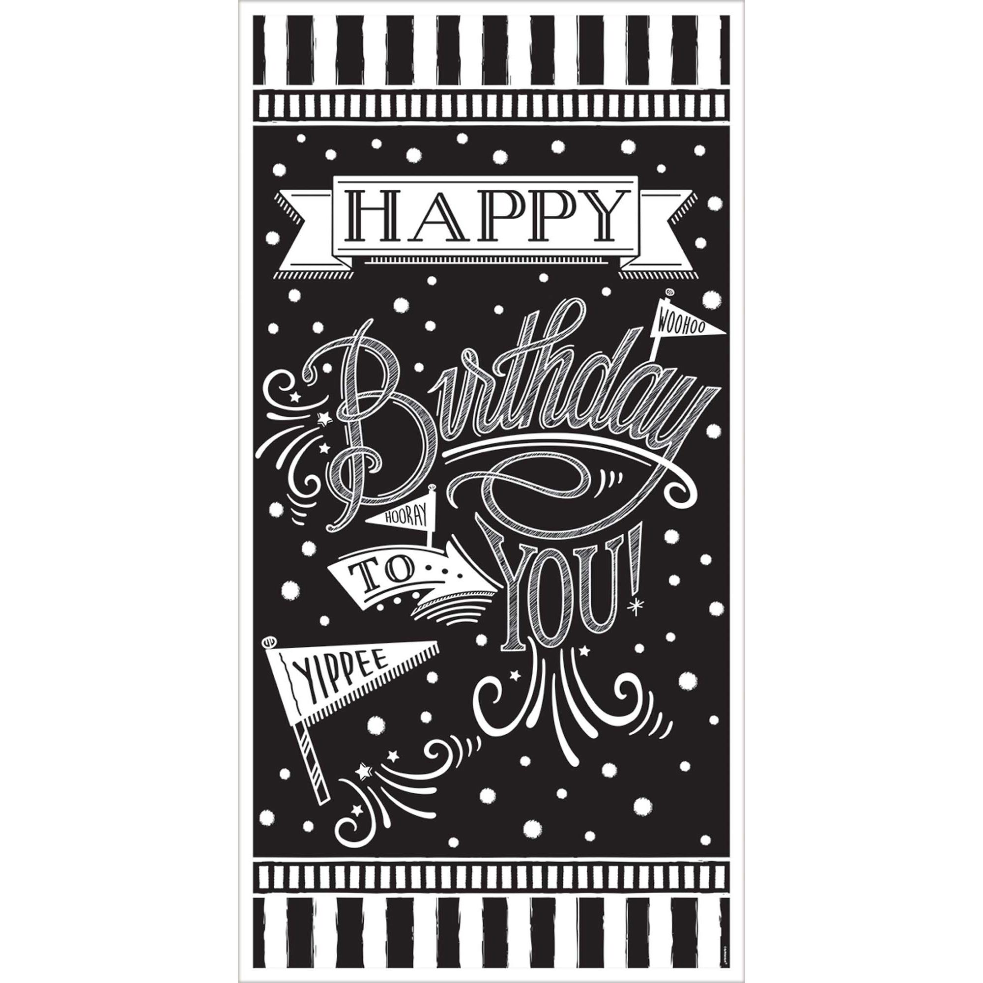 Chalkboard Birthday Vertical Giant Sign Banner Decorations - Party Centre