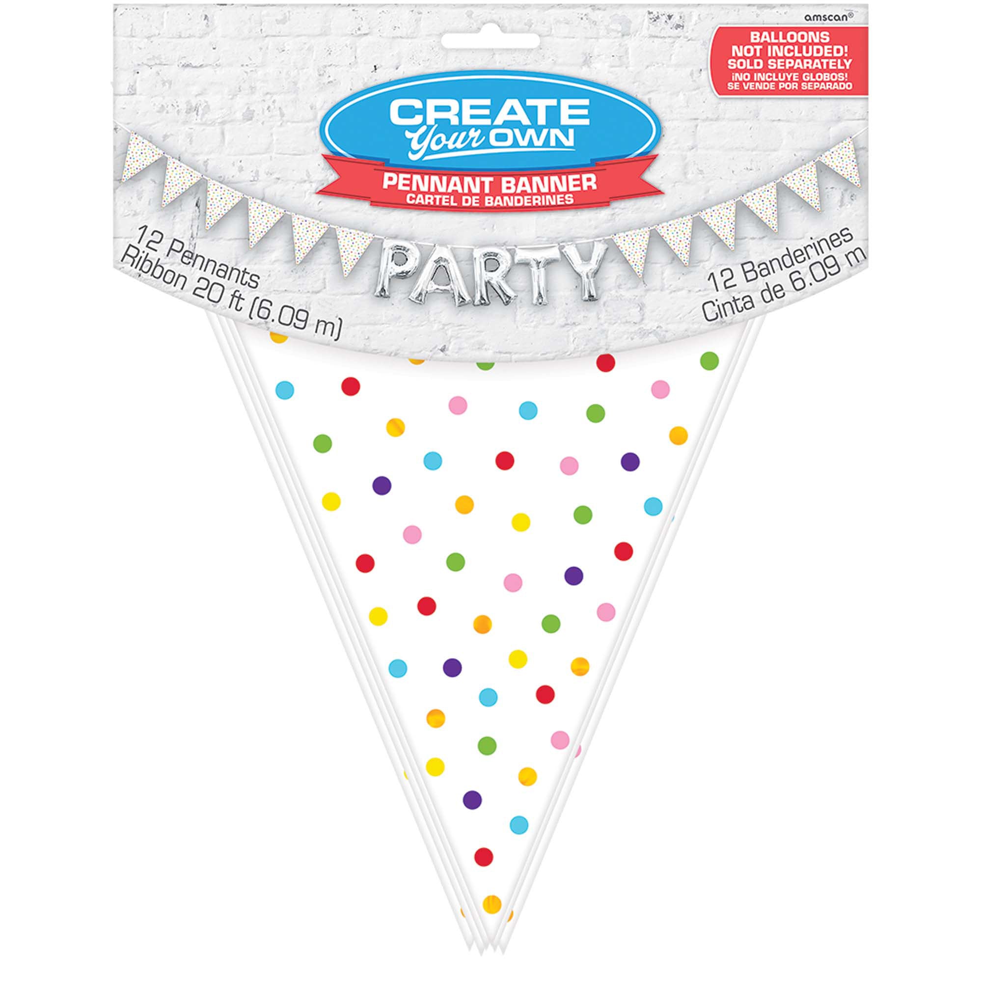 Multicolored Large Paper Pennant Banner