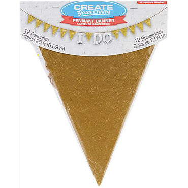 Sparkle Gold Large Paper Pennant Banner