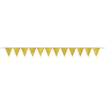 Sparkle Gold Large Paper Pennant Banner