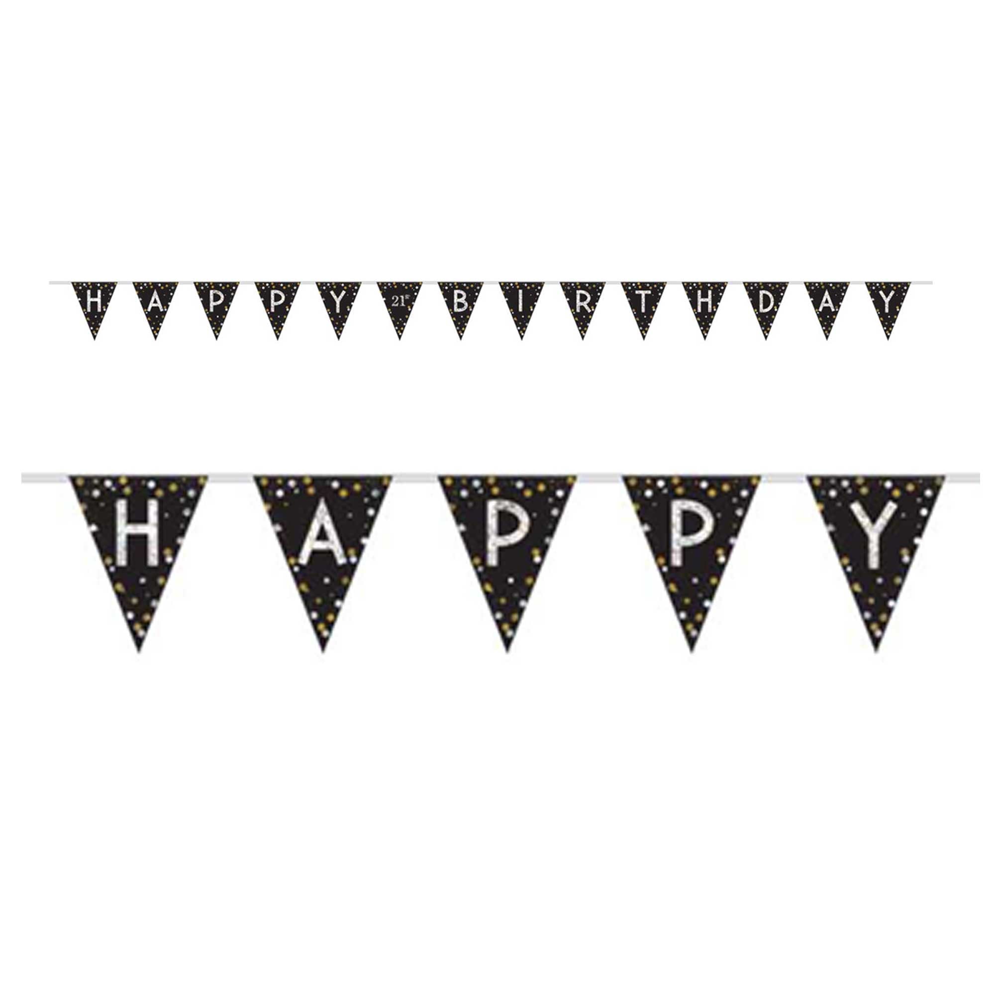 Sparkling Celebration Add-Any-Age Pennant Banner Decorations - Party Centre