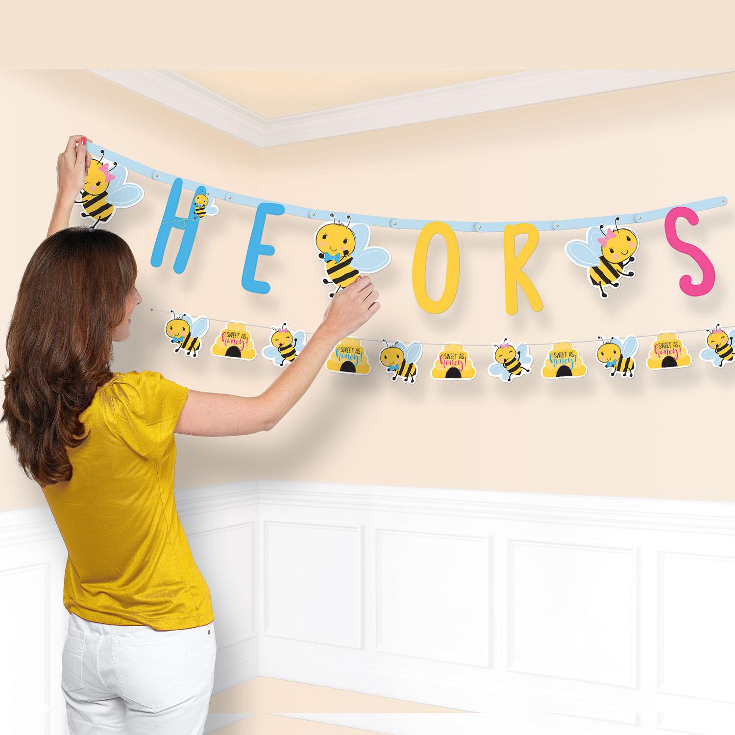 What Will It Bee? Combo Letter Banners 2pcs Decorations - Party Centre