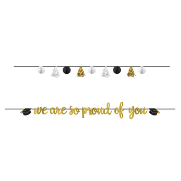 Grad Proud Parent Letter Banner Kit 2pcs Decorations - Party Centre