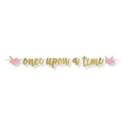 Once Upon A Time Ribbon Banner with Glitter Paper Letters