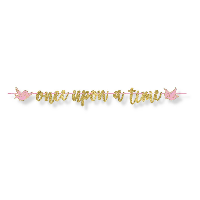 Once Upon A Time Ribbon Banner with Glitter Paper Letters
