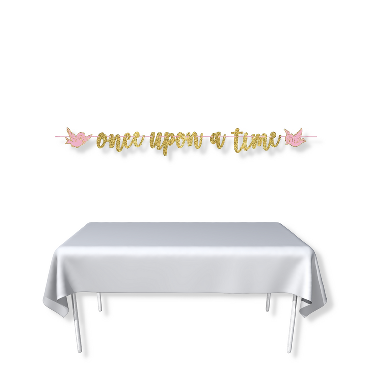 Once Upon A Time Ribbon Banner with Glitter Paper Letters
