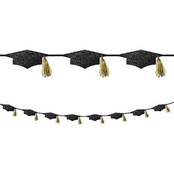 Grad Cap Tassel Banner Glitter Board Foil&Ribbon