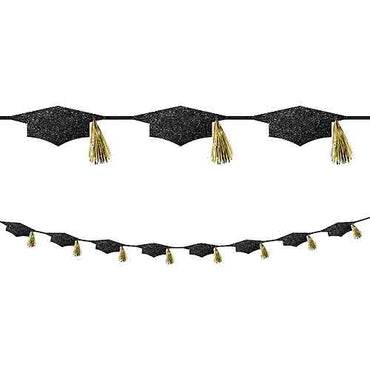 Grad Cap Tassel Banner Glitter Board Foil&Ribbon