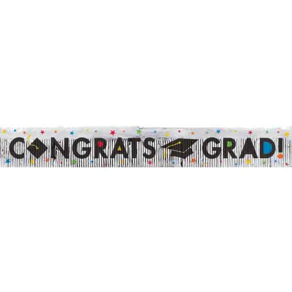 Grad Foil Multicolor Fringe Banner