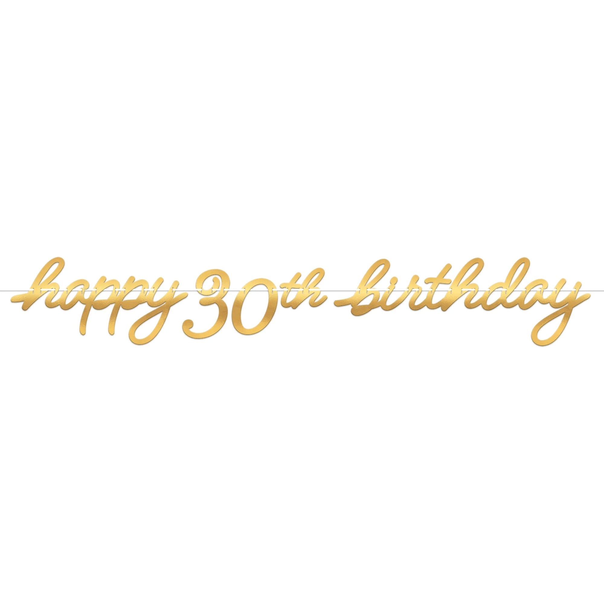 30th Golden Age Birthday Letter Banner Foil Board & Ribbon