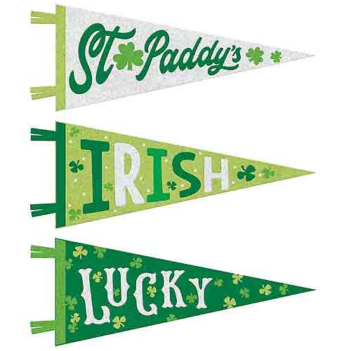 St. Patrick's Day Pennants 3pcs