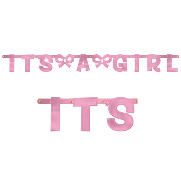 Baby Shower Girl Foil Letter Banner Decorations - Party Centre