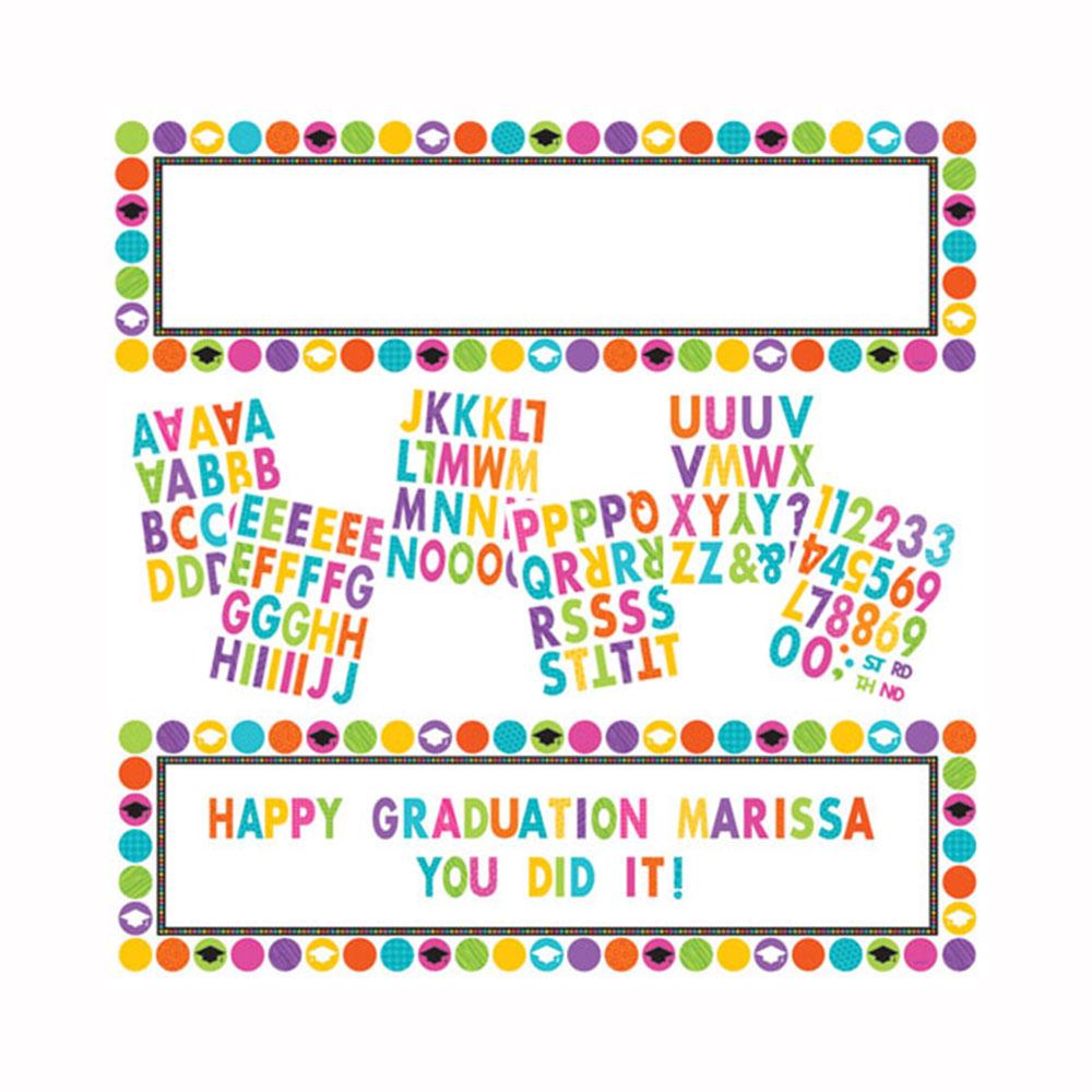 Colorful Commencement Personalized Banner 65in x 20in Decorations - Party Centre