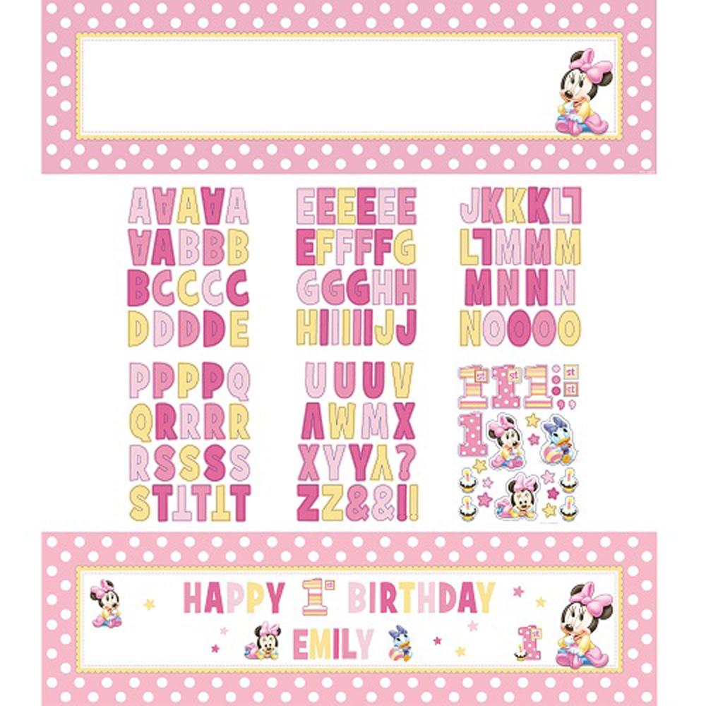 Minnie Mouse 1st Birthday Giant Sign Banner Decorations - Party Centre