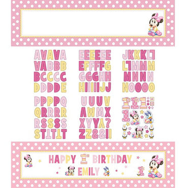 Minnie Mouse 1st Birthday Giant Sign Banner Decorations - Party Centre