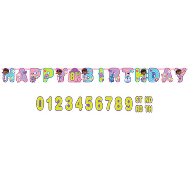 Doc McStuffins Jumbo Add-An-Age Letter Banner Decorations - Party Centre