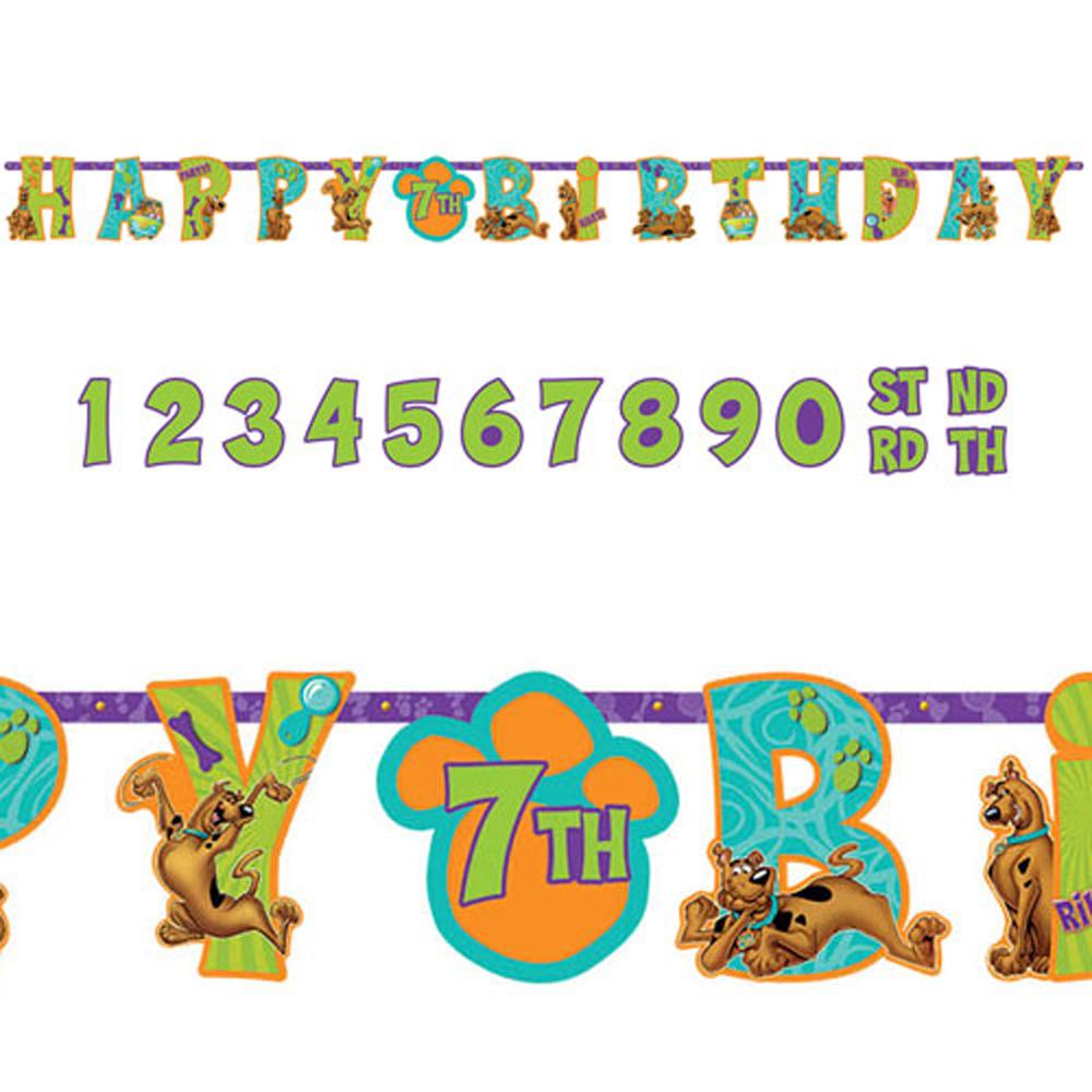 Scooby-Doo Jumbo Add-An-Age Letter Banner Decorations - Party Centre