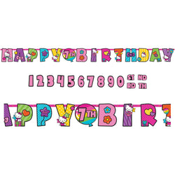 Hello Kitty Rainbow Add-An-Age Letter Banner Decorations - Party Centre