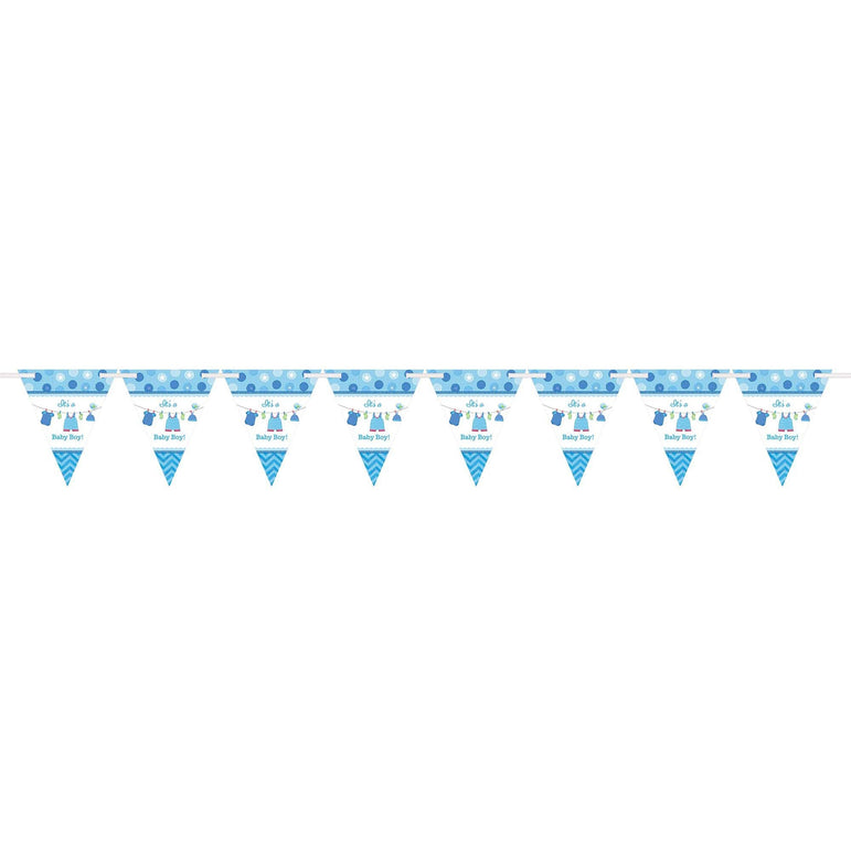 Shower With Love Boy Pennant Banner Decorations - Party Centre