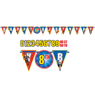 DC Superhero Girls Add an Age Letter Banner Decorations - Party Centre