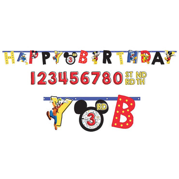 Mickey Mouse Jumbo  Add-An-Age Letter Banner Decorations - Party Centre
