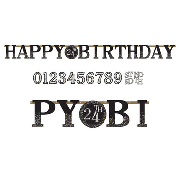 Sparkling Celebration Add-Any-Age Jumbo Letter Banner Kit Decorations - Party Centre