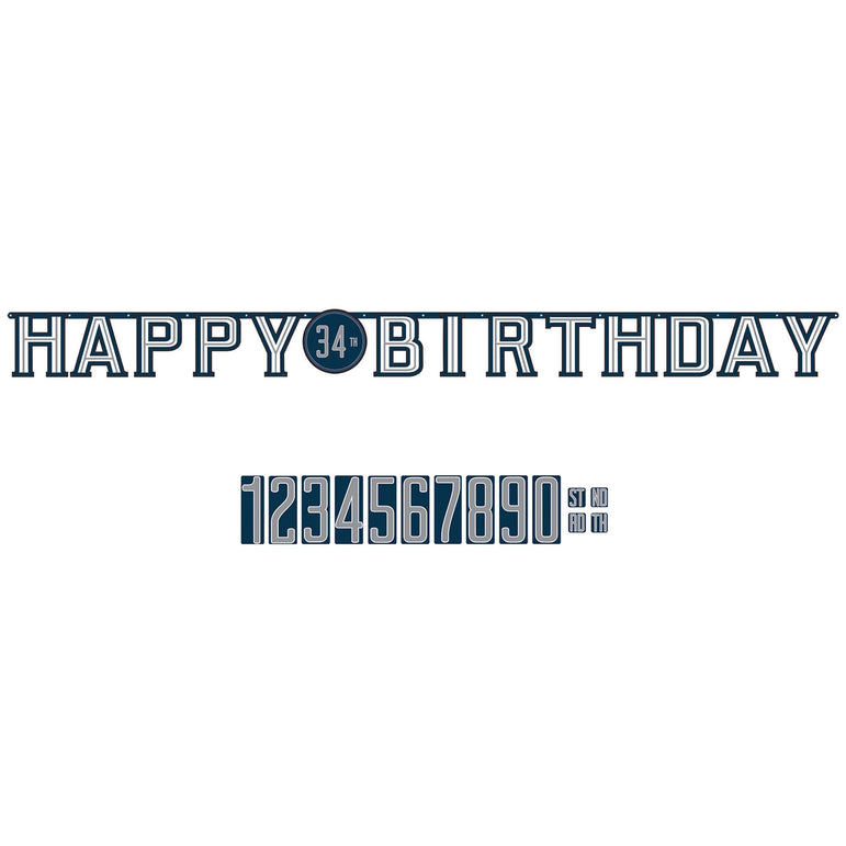 Happy Birthday Man Jumbo Add-An-Age Letter Banner Decorations - Party Centre