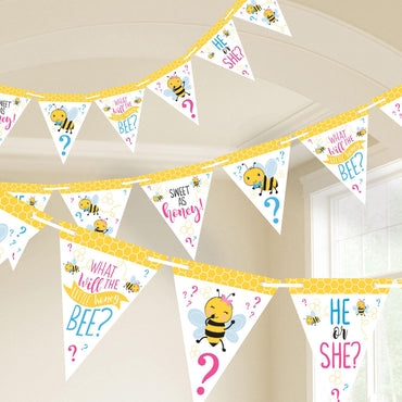 What Will It Bee? Pennant Banner 4.57m Decorations - Party Centre