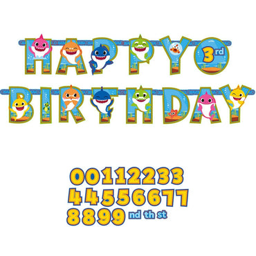 Baby Shark Jumbo Add An Age Banner Decorations - Party Centre