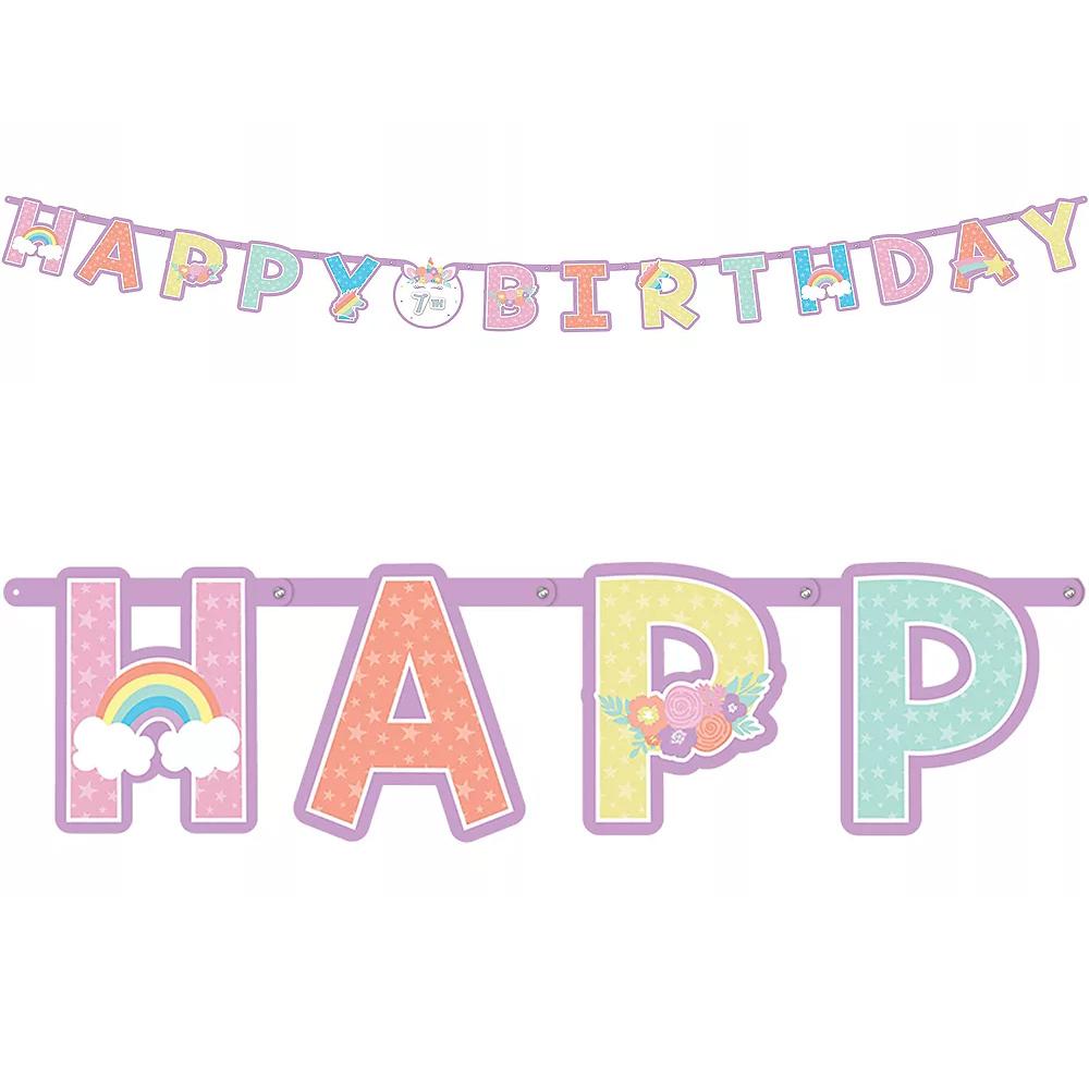 Unicorn Party Jumbo Add An Age Letter Banner Decorations - Party Centre