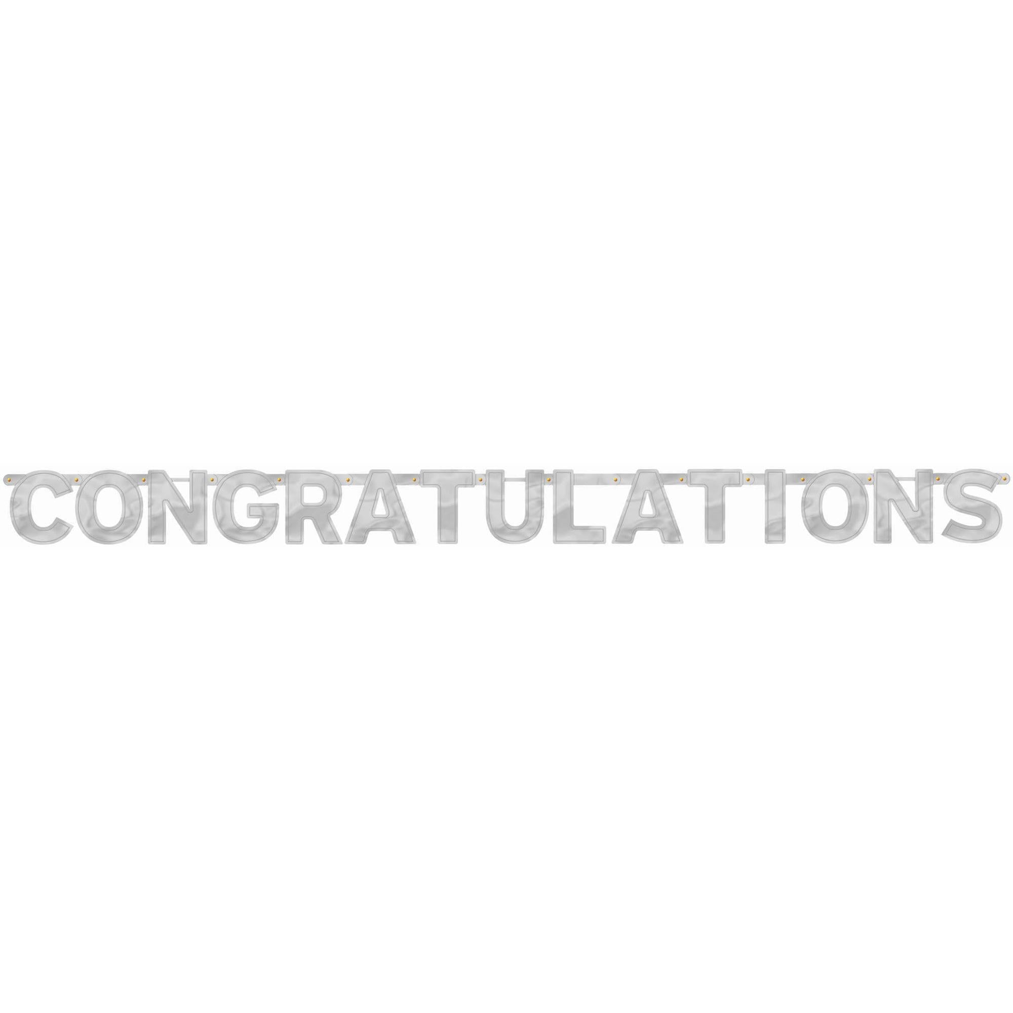 Congratulations Letter Banner 6.75 ft x 6.25in Decorations - Party Centre