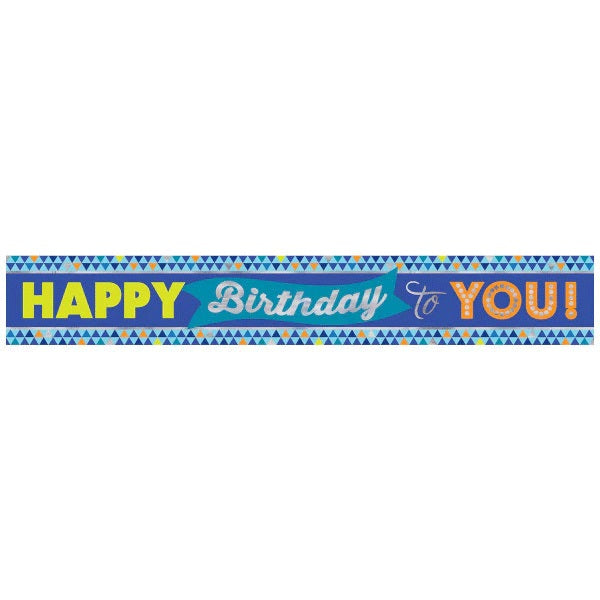 True Blue Birthday Banner Foil
