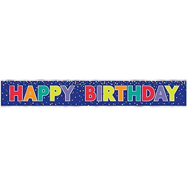 Bold Blue Birthday Banner Foil