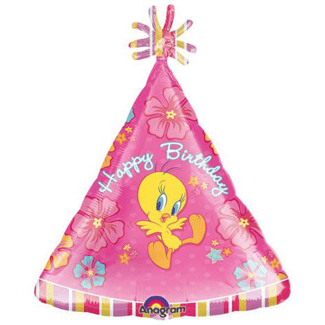 Tweety Birthday Flowers Personalized Foil Balloon 18in Balloons & Streamers - Party Centre