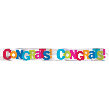 Congrats Metallic Banner 5yds Decorations - Party Centre