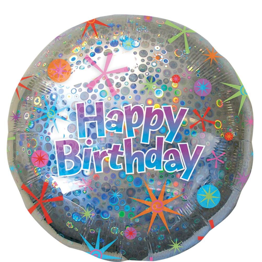 Birthday Celebration Jumbo Holographic Balloon 32in Balloons & Streamers - Party Centre